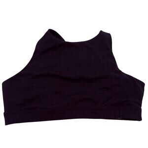 Aerie Black High Neck Strappy Back Sports Bra Size Medium